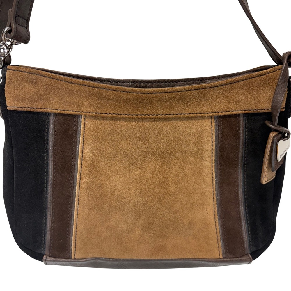 Tignanello Suede Leather Patchwork Shoulder Bag C… - image 2